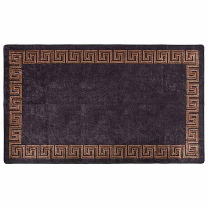 vidaXL Tapis lavable Noir et doré 190x300 cm Antidérapant