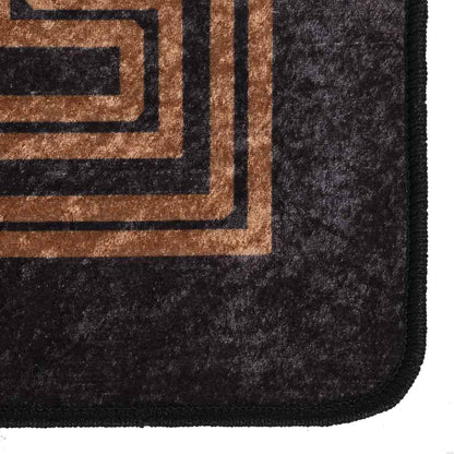 vidaXL Tapis lavable Noir et doré 190x300 cm Antidérapant