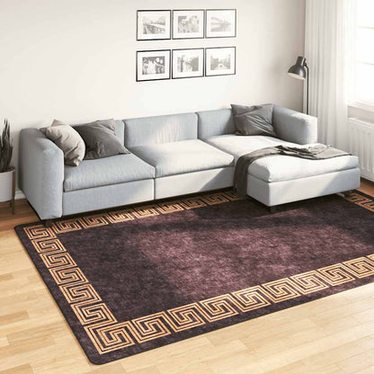 vidaXL Tapis lavable Noir et doré 190x300 cm Antidérapant