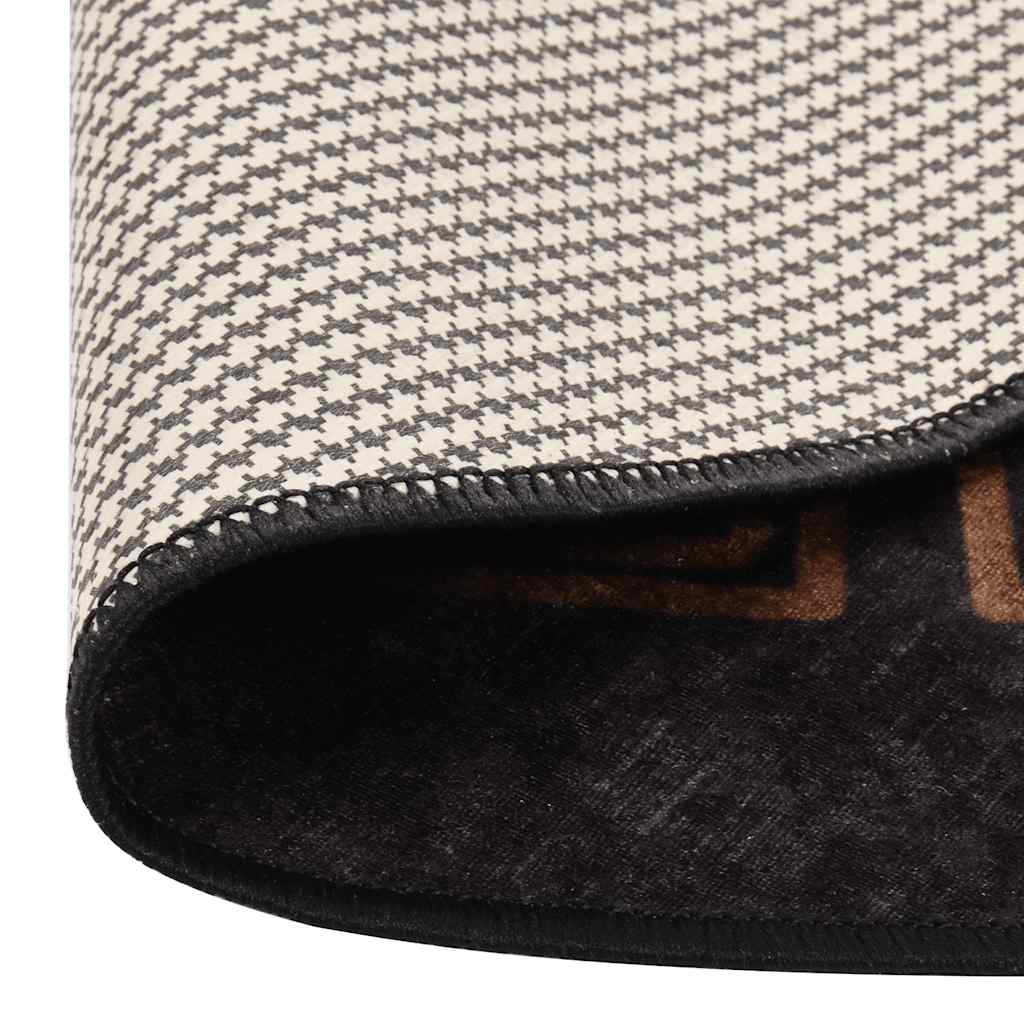 vidaXL Tapis lavable noir et doré φ120 cm Antidérapant