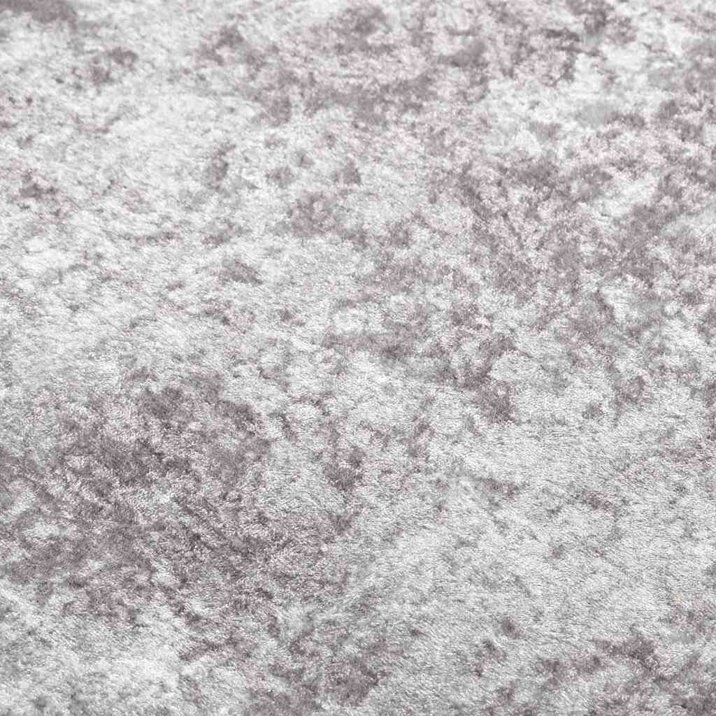 vidaXL Teppich Waschbar 80x300 cm Grau Rutschfest