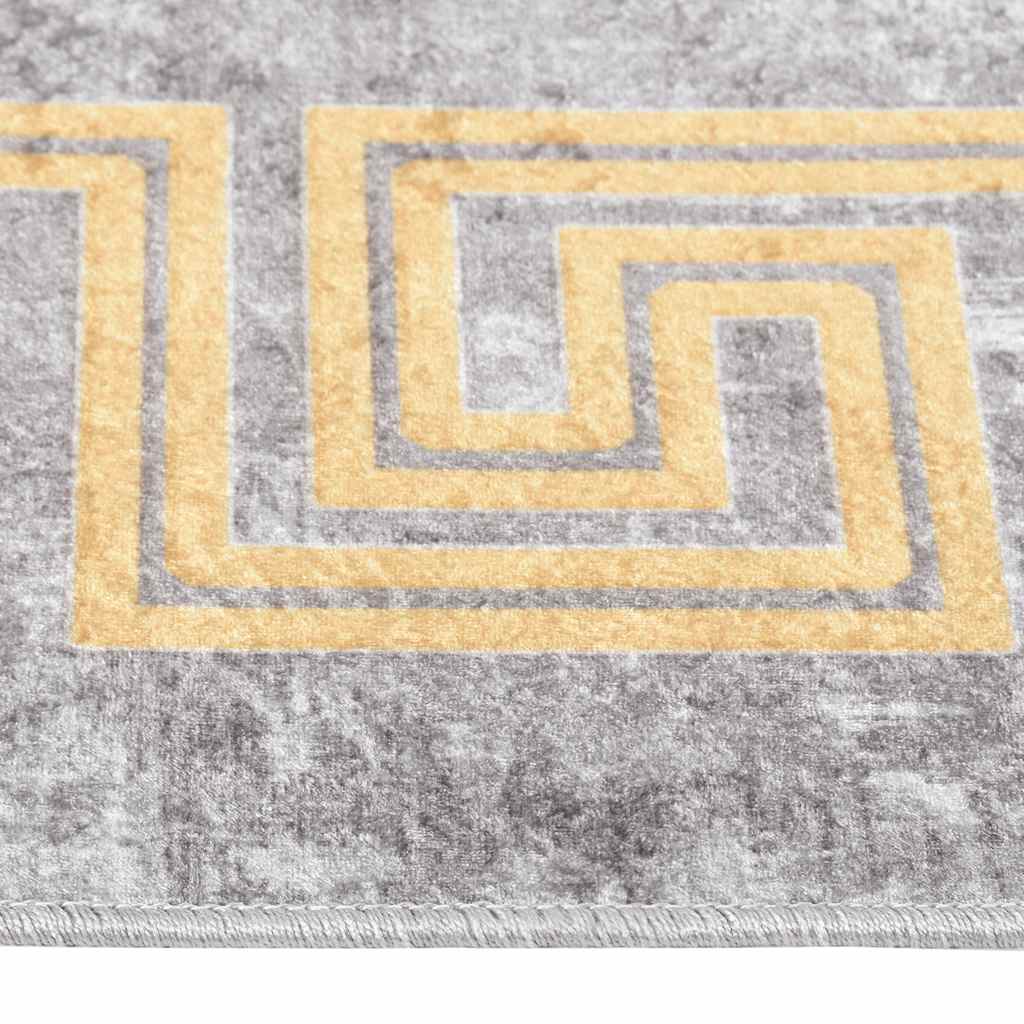 vidaXL Tapis lavable gris 160x230 cm antidérapant