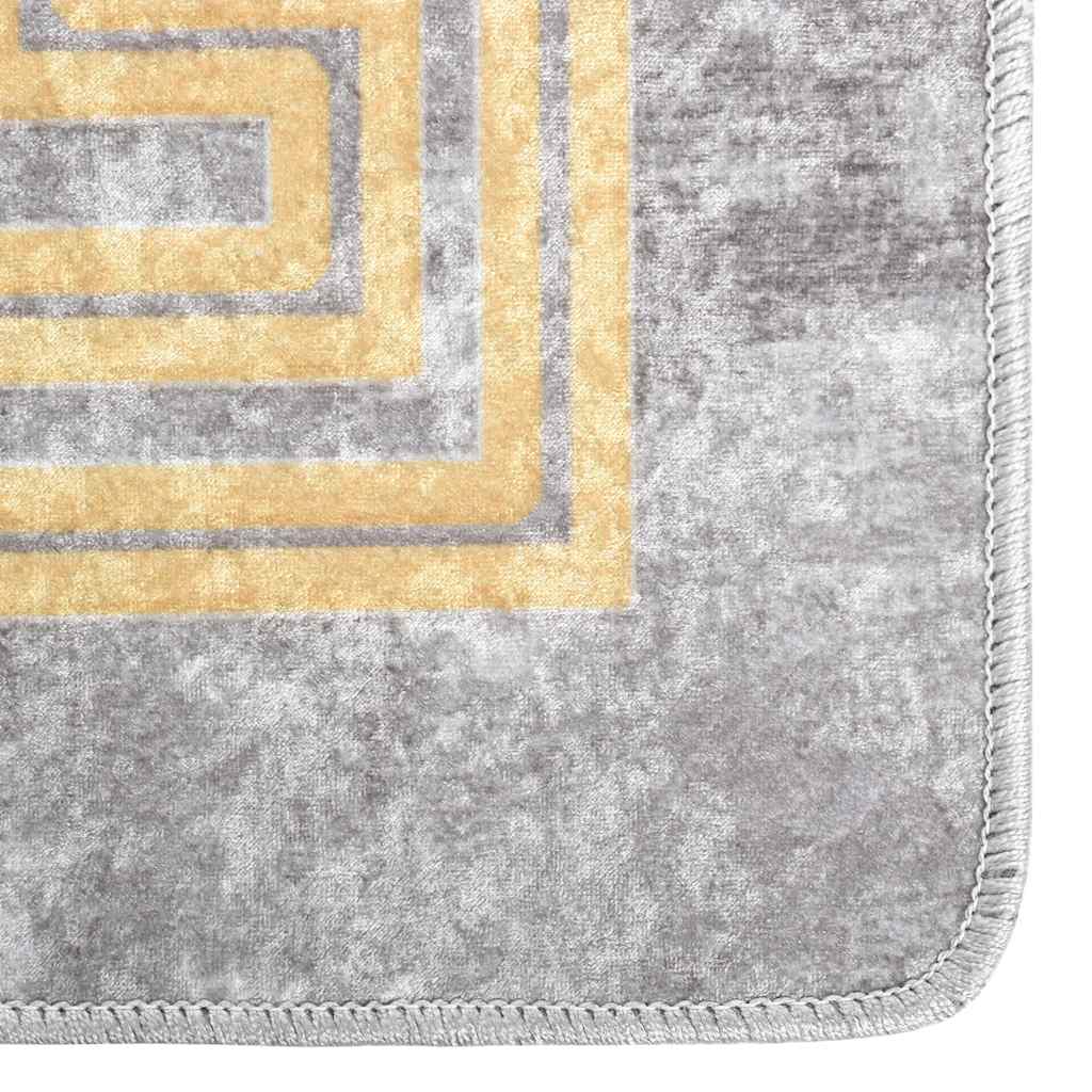 vidaXL Tapis lavable gris 190x300 cm antidérapant