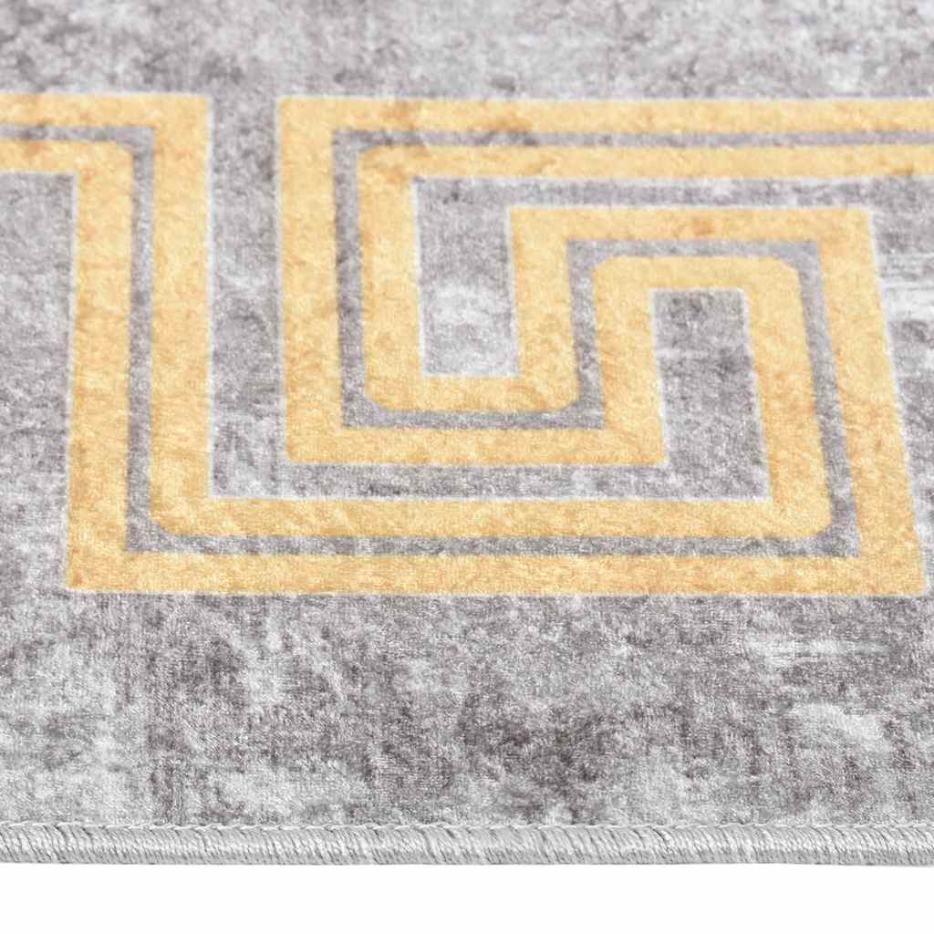 vidaXL Tapis lavable gris 190x300 cm antidérapant