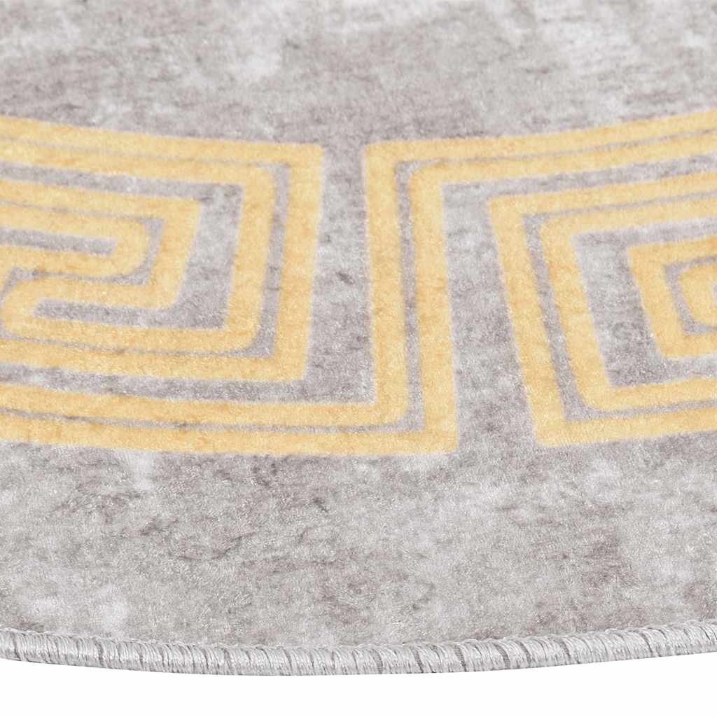 vidaXL Tapis lavable gris φ120 cm Antidérapant