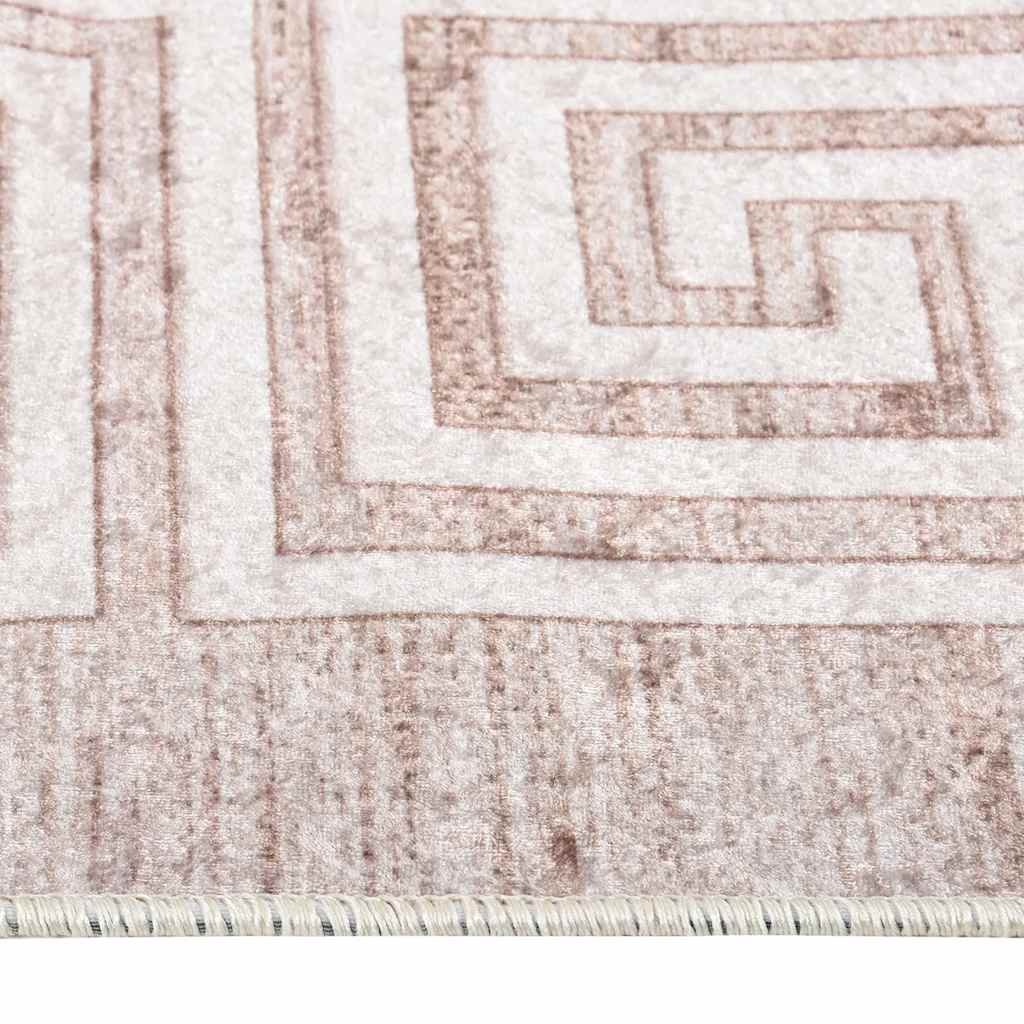 vidaXL Tapis lavable 80x150 cm Beige Antidérapant