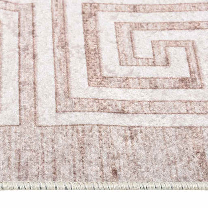 vidaXL Tapis lavable 80x150 cm Beige Antidérapant