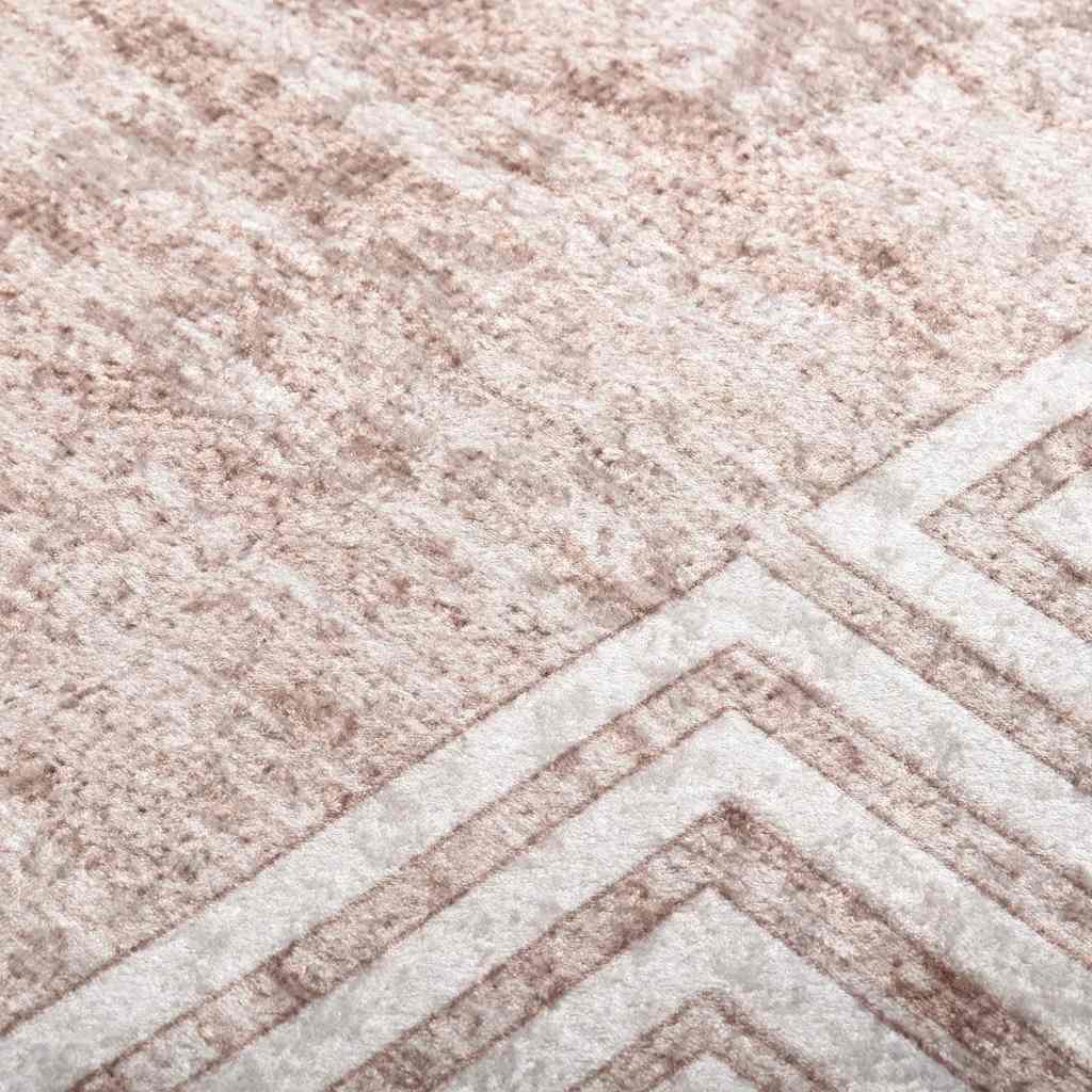 vidaXL Tapis lavable 80x150 cm Beige Antidérapant