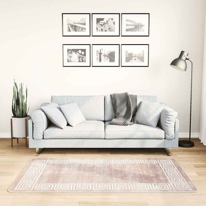 vidaXL Tapis lavable 80x150 cm Beige Antidérapant