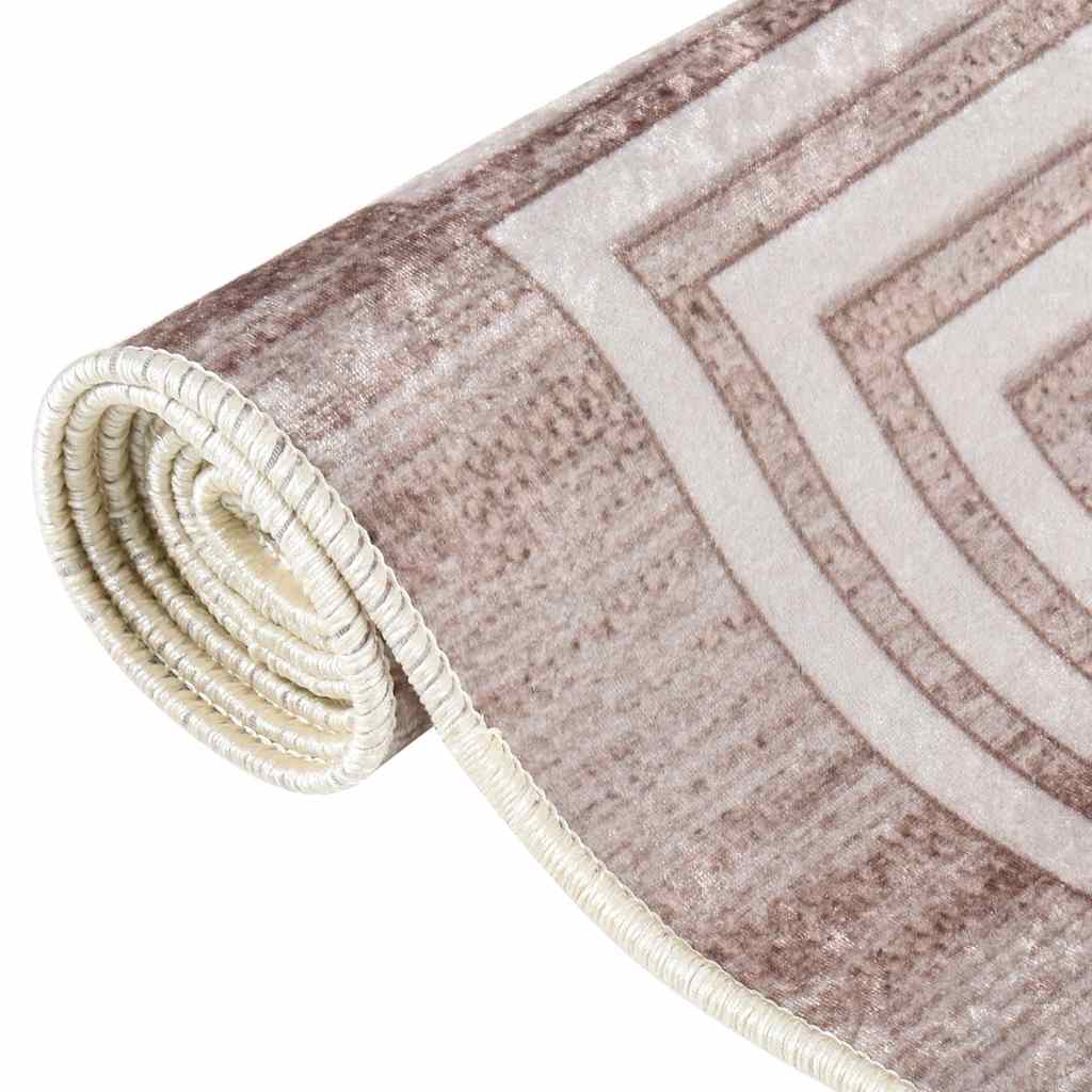 vidaXL Teppich Waschbar Beige 120x180 cm Rutschfest