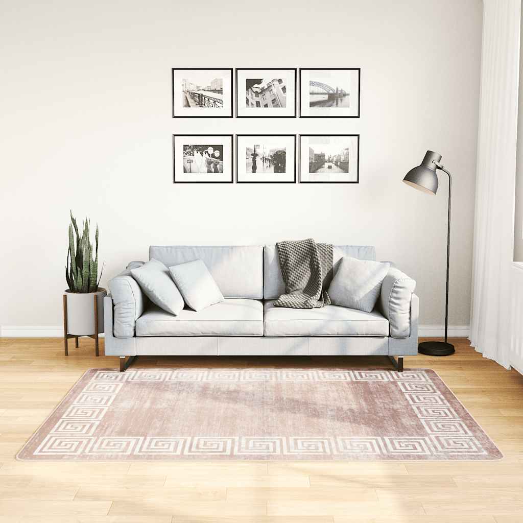 vidaXL Teppich Waschbar Beige 120x180 cm Rutschfest