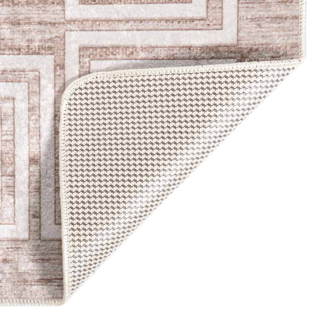vidaXL Tapis lavable beige 160x230 cm antidérapant