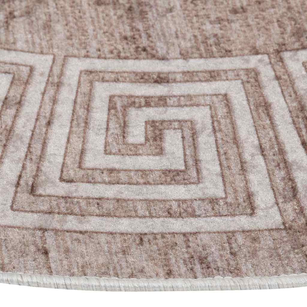 vidaXL Tapis lavable 120 cm Beige Antidérapant