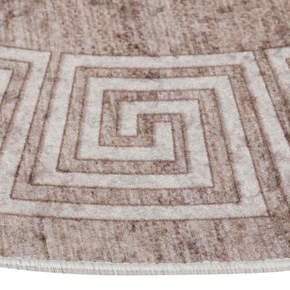 vidaXL Tapis lavable 120 cm Beige Antidérapant