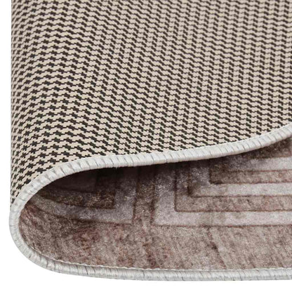 vidaXL Tapis lavable 120 cm Beige Antidérapant