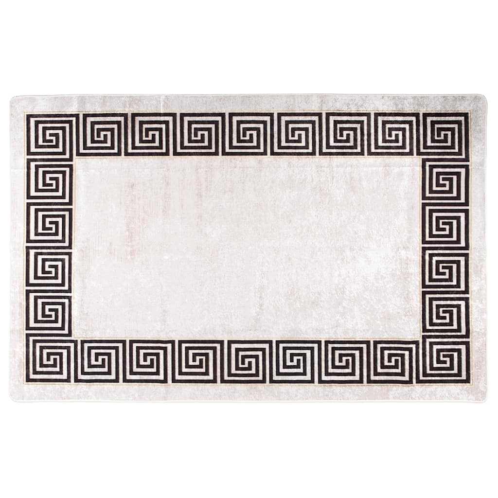 vidaXL Tapis Lavable 80x150 cm Beige Clair Antidérapant