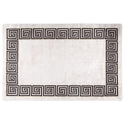 vidaXL Tapis Lavable 80x150 cm Beige Clair Antidérapant