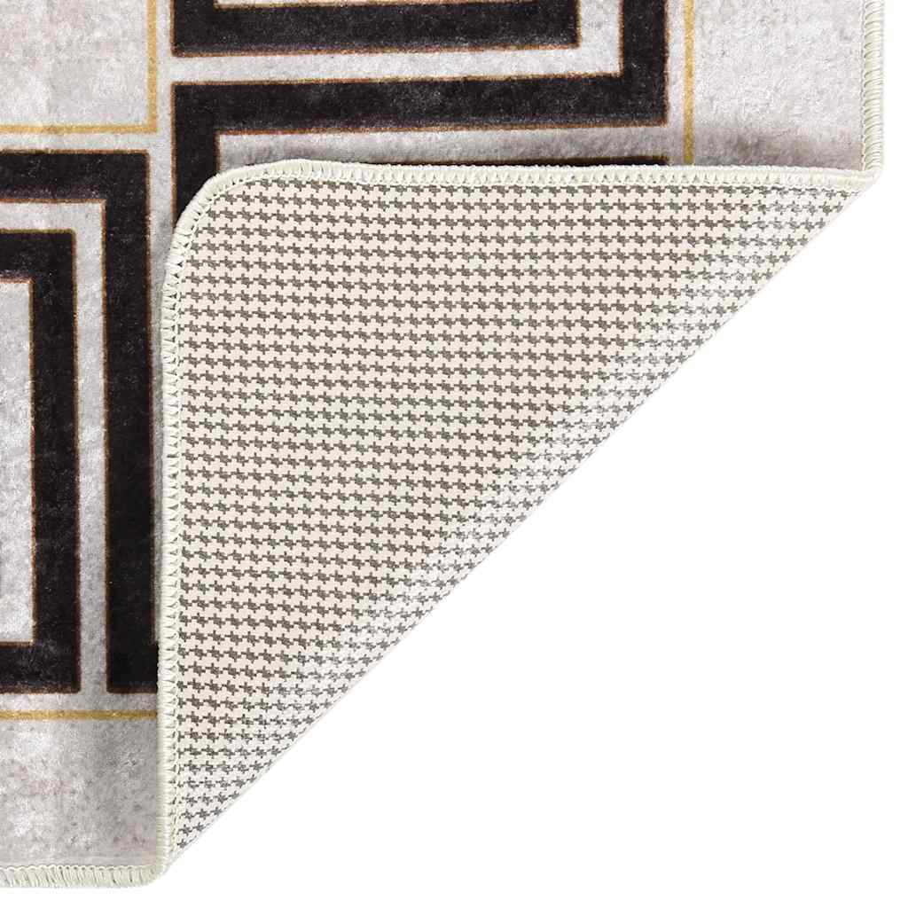vidaXL Tapis Lavable 80x150 cm Beige Clair Antidérapant