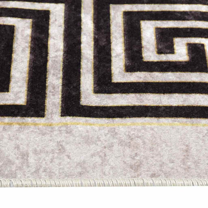 vidaXL Tapis Lavable 80x150 cm Beige Clair Antidérapant