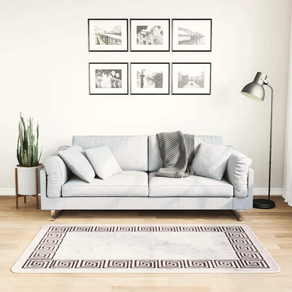 vidaXL Tapis Lavable 80x150 cm Beige Clair Antidérapant