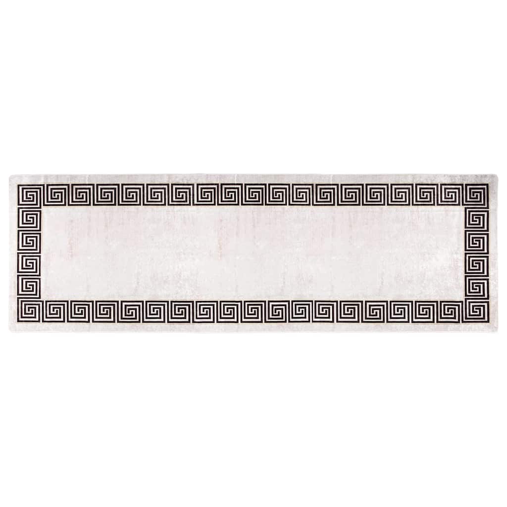 vidaXL Tapis Lavable 80x300 cm Beige clair Antidérapant