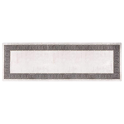 vidaXL Tapis Lavable 80x300 cm Beige clair Antidérapant