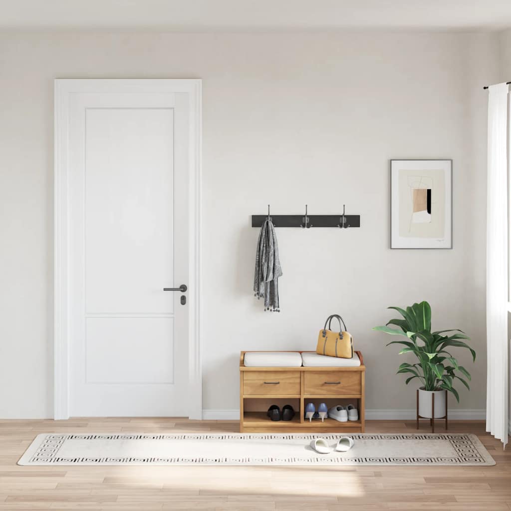 vidaXL Tapis Lavable 80x300 cm Beige clair Antidérapant