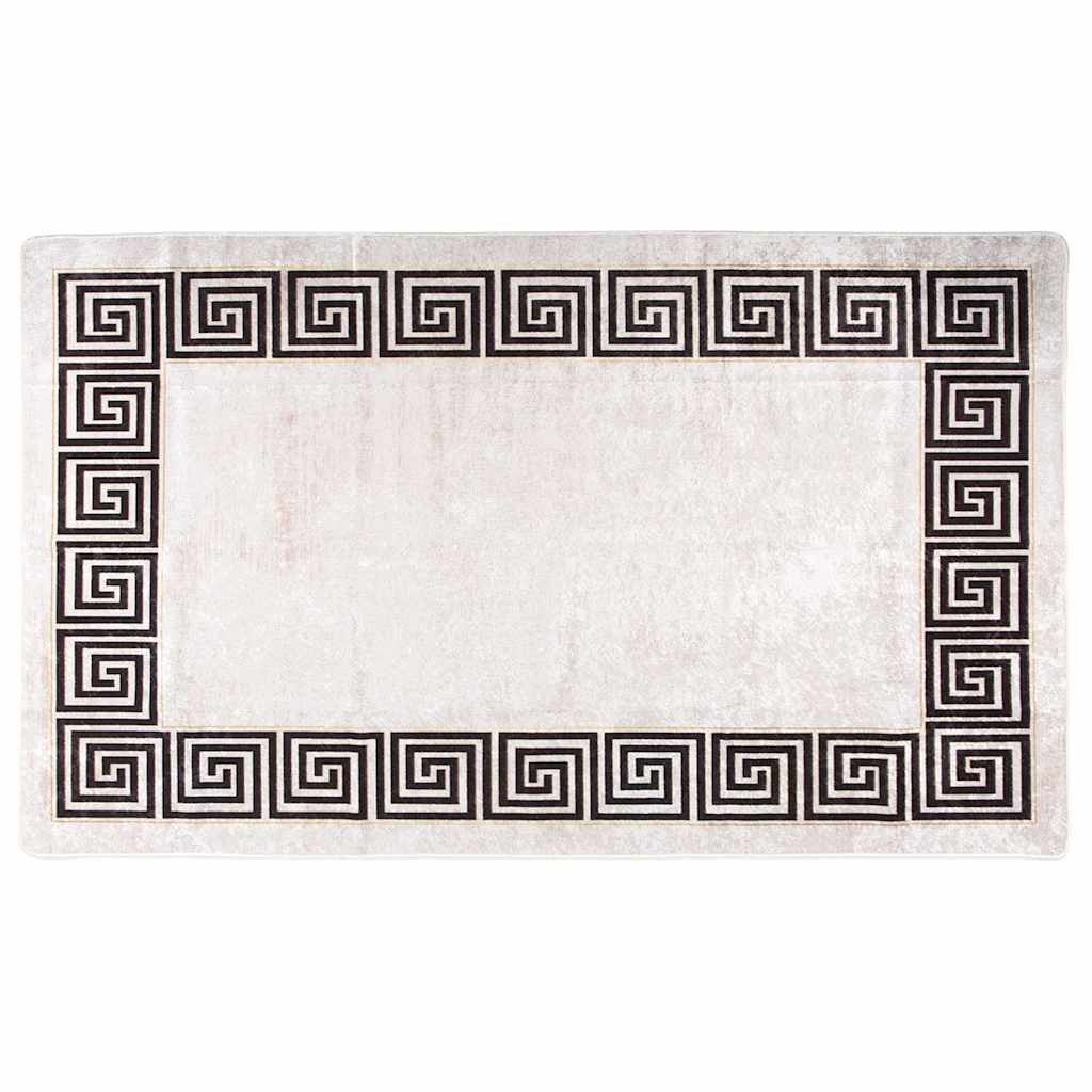 vidaXL Tapis lavable 120x180 cm Beige clair Antidérapant
