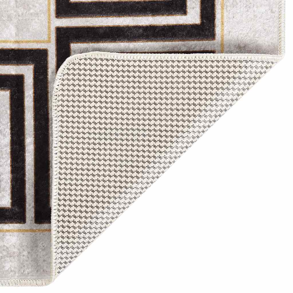 vidaXL Tapis lavable 120x180 cm Beige clair Antidérapant