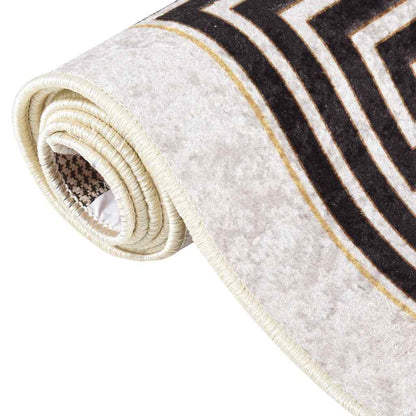 vidaXL Tapis lavable 120x180 cm Beige clair Antidérapant