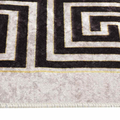 vidaXL Tapis lavable 120x180 cm Beige clair Antidérapant