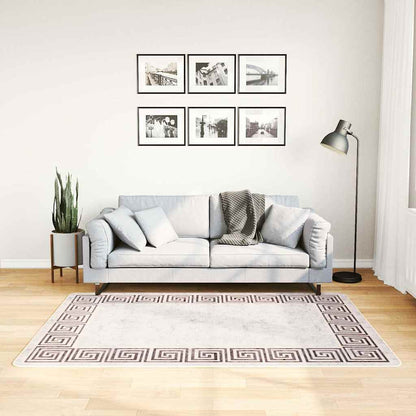 vidaXL Tapis lavable 120x180 cm Beige clair Antidérapant