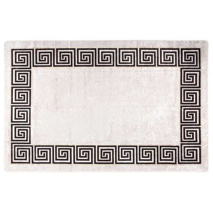 vidaXL Tapis lavable 160x230 cm Beige clair Antidérapant