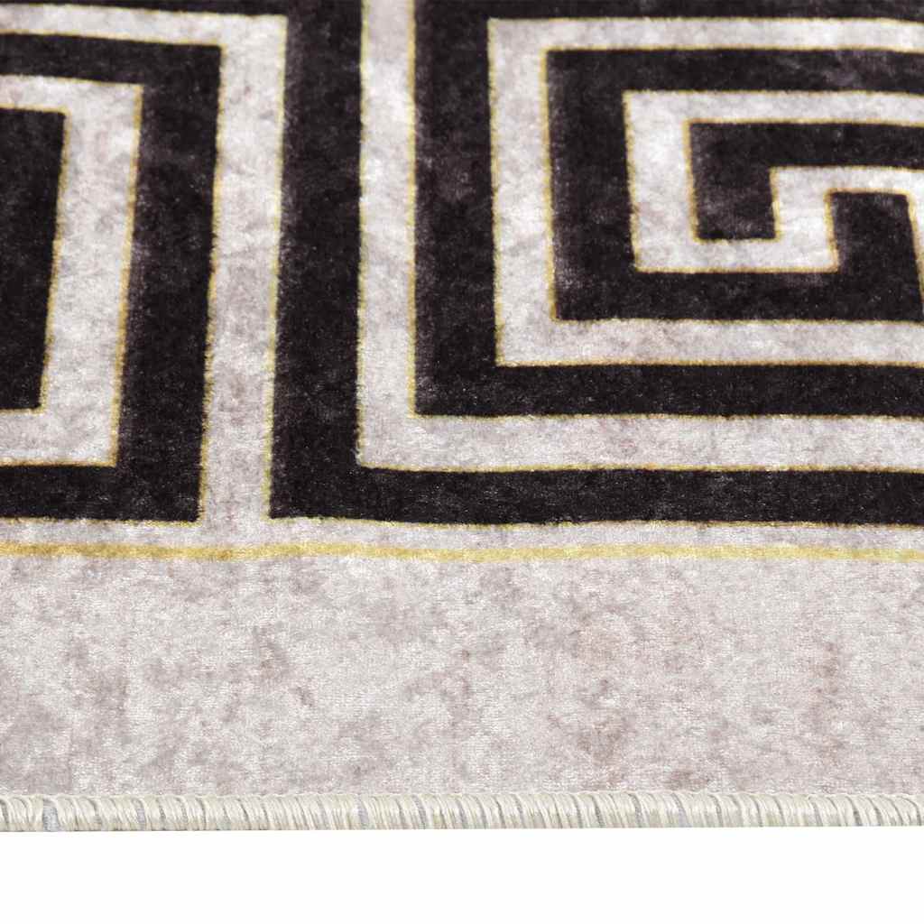 vidaXL Tapis lavable 160x230 cm Beige clair Antidérapant