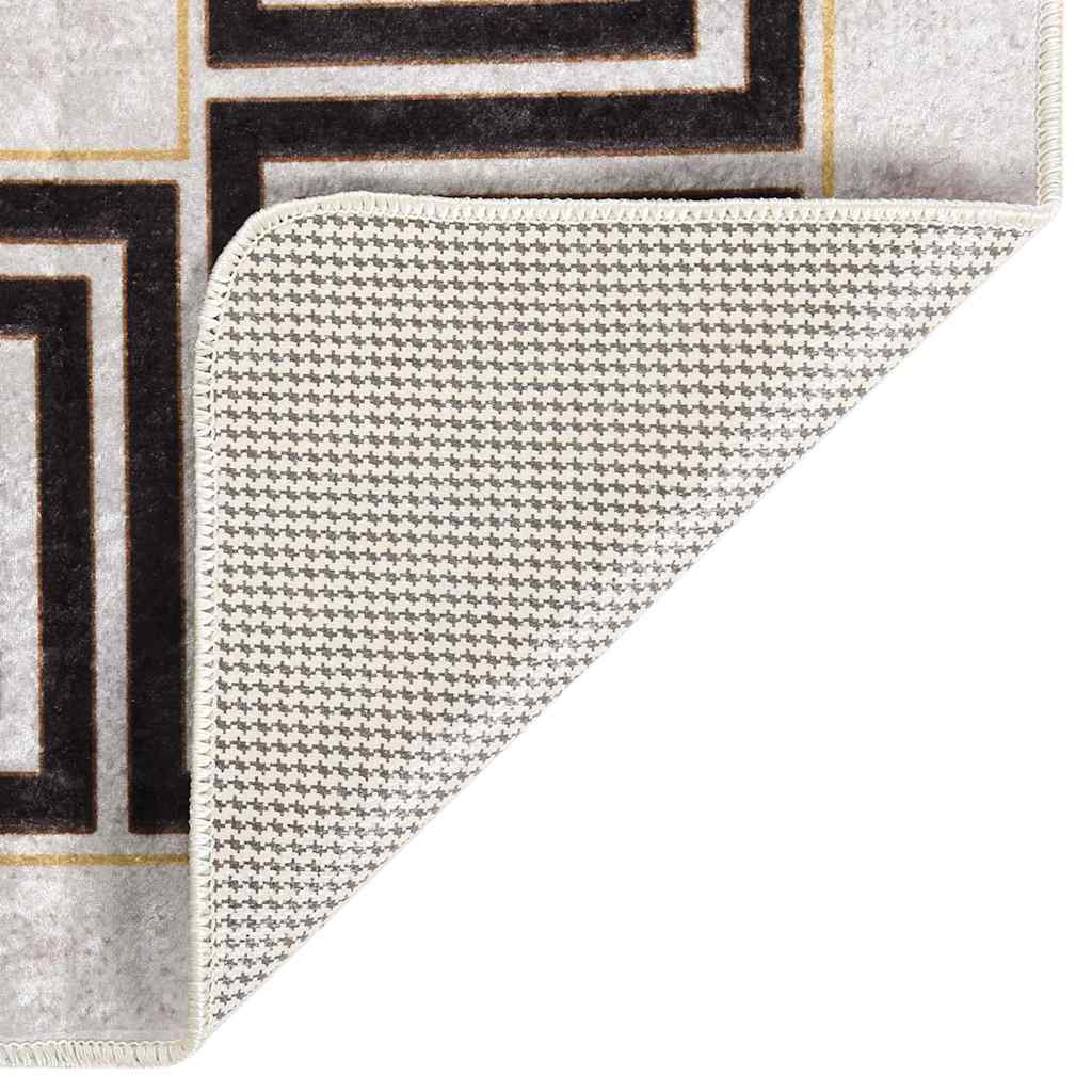 vidaXL Tapis lavable 160x230 cm Beige clair Antidérapant