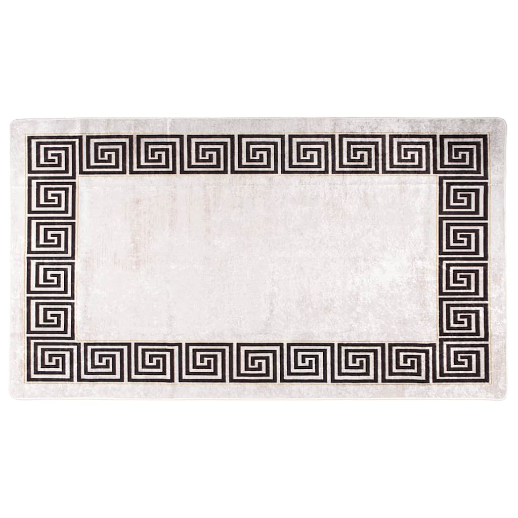 vidaXL Tapis lavable 190x300 cm Beige clair Antidérapant