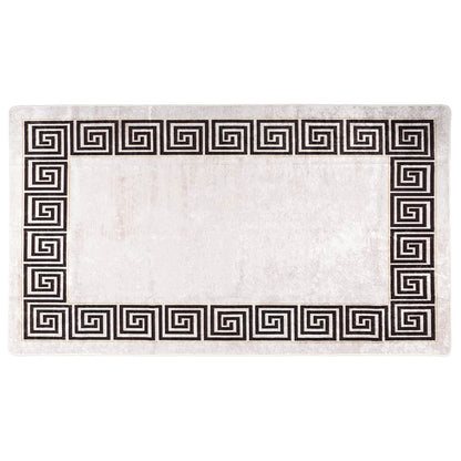 vidaXL Tapis lavable 190x300 cm Beige clair Antidérapant