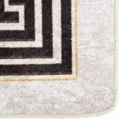 vidaXL Tapis lavable 190x300 cm Beige clair Antidérapant