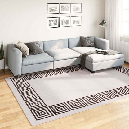 vidaXL Tapis lavable 190x300 cm Beige clair Antidérapant
