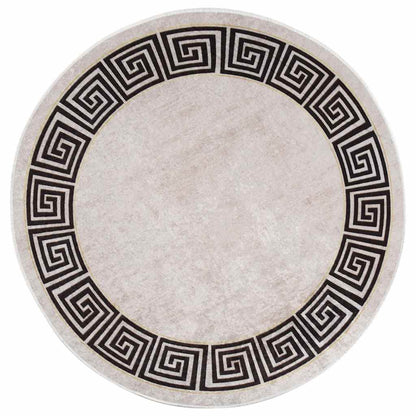 vidaXL Tapis lavable ø120 cm Beige clair Antidérapant