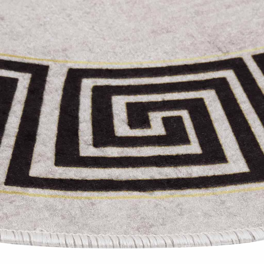 vidaXL Tapis lavable ø120 cm Beige clair Antidérapant