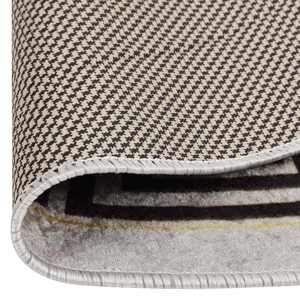 vidaXL Tapis lavable ø120 cm Beige clair Antidérapant