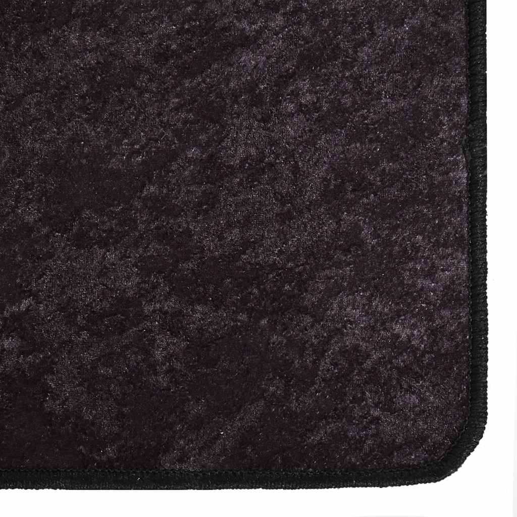 vidaXL Tapis lavable 80x150 cm Anthracite Antidérapant