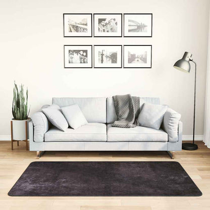 vidaXL Tapis lavable 80x150 cm Anthracite Antidérapant