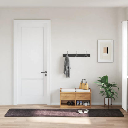 vidaXL Tapis lavable 80x300 cm Anthracite Antidérapant