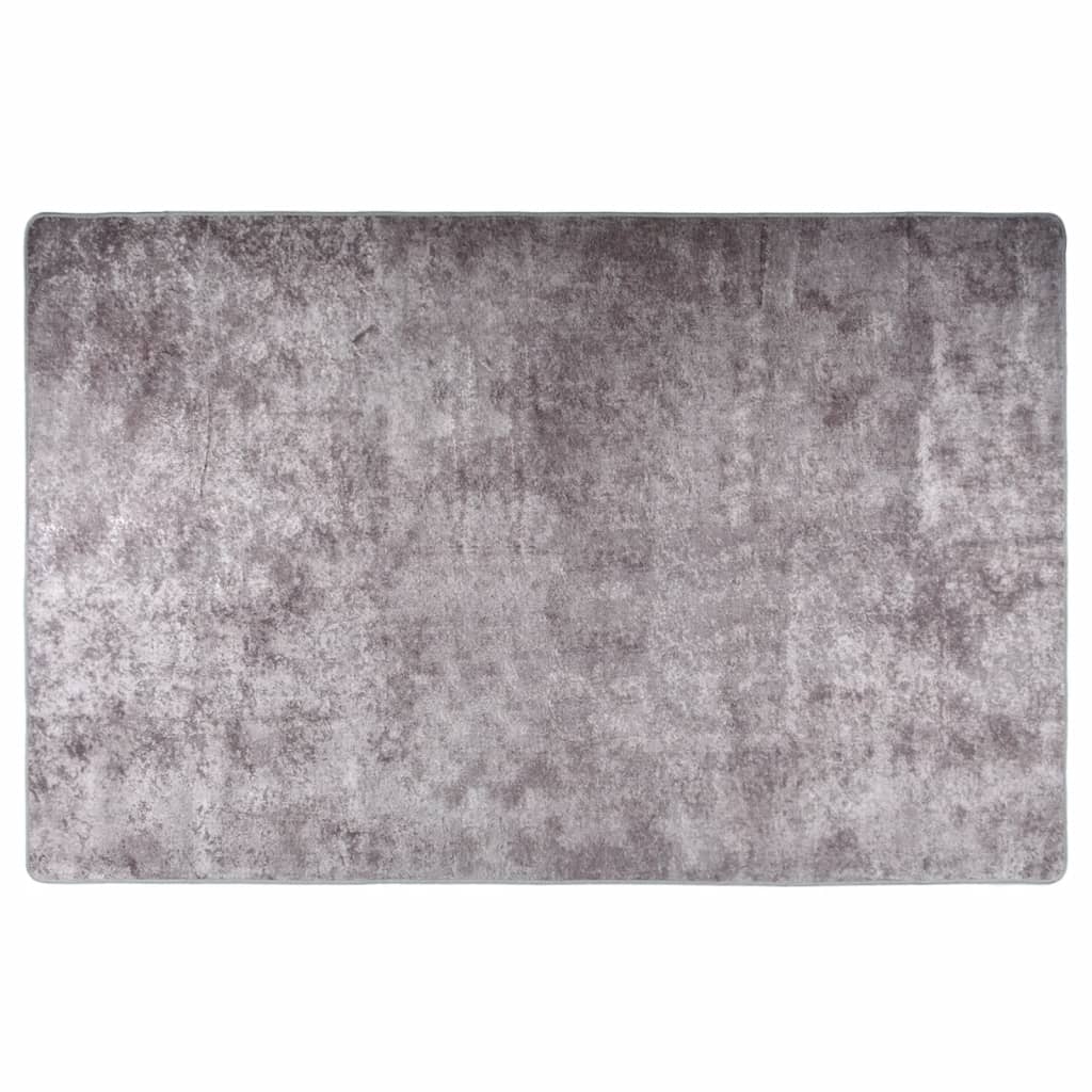 vidaXL Tapis Lavable 80x150 cm Gris Antidérapant