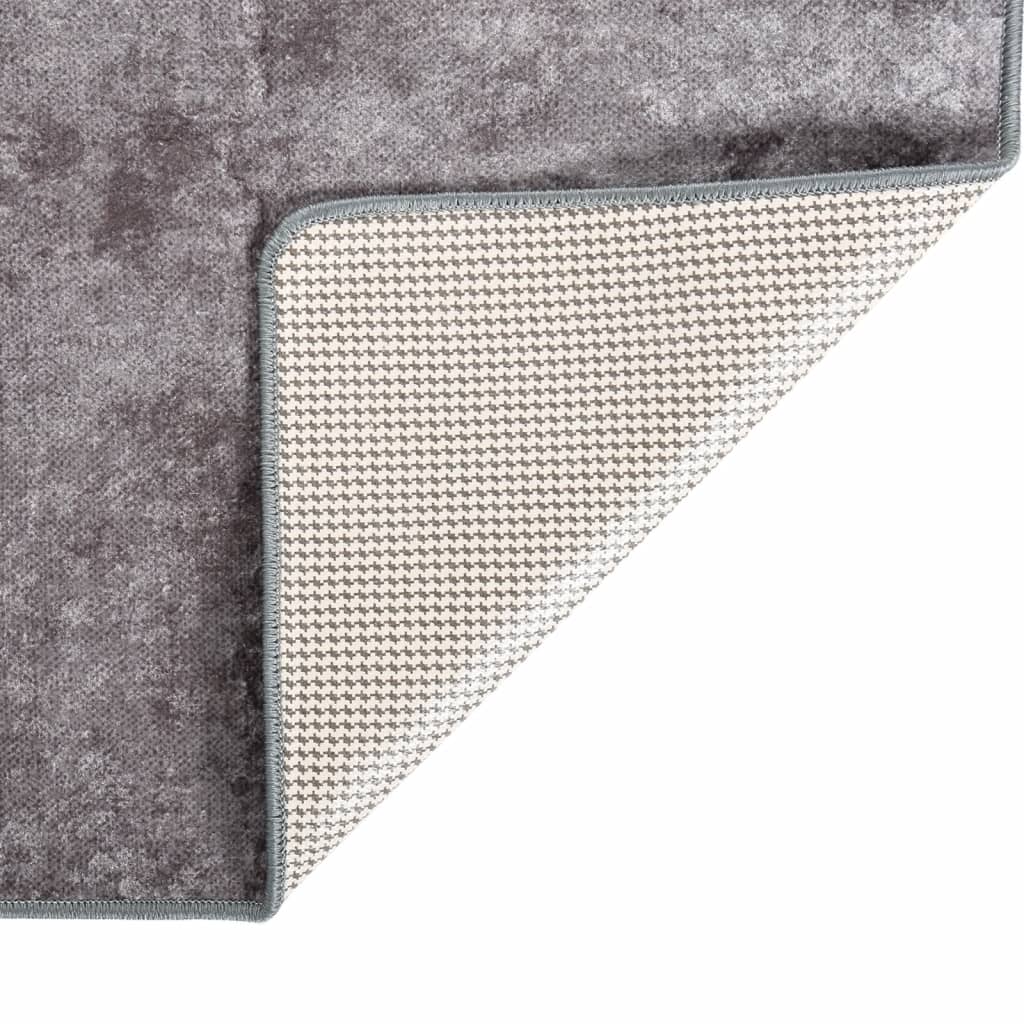 vidaXL Tapis Lavable 80x150 cm Gris Antidérapant