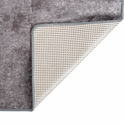 vidaXL Tapis Lavable 80x150 cm Gris Antidérapant