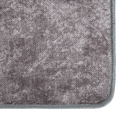 vidaXL Tapis Lavable 80x150 cm Gris Antidérapant