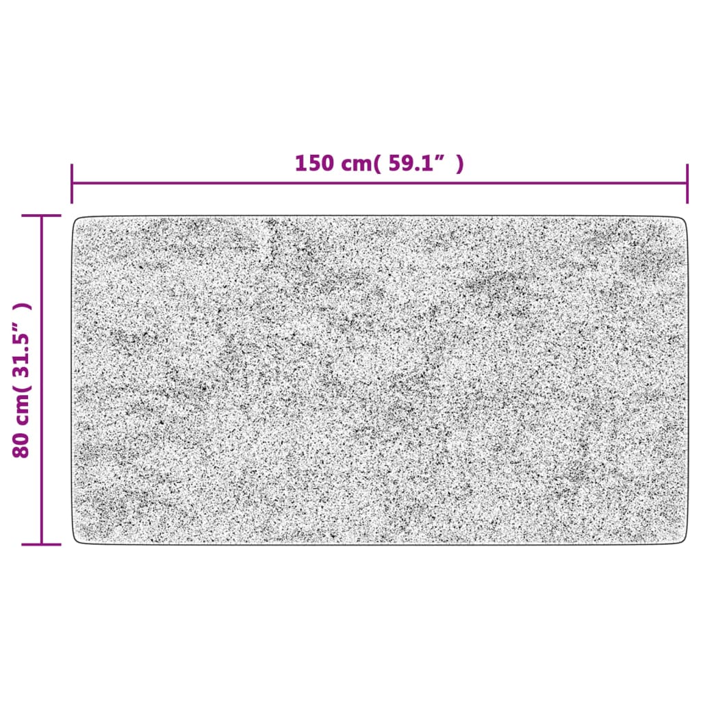 vidaXL Tapis Lavable 80x150 cm Gris Antidérapant
